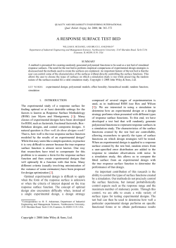 A response surface test bed - Department of Industrial Engineering