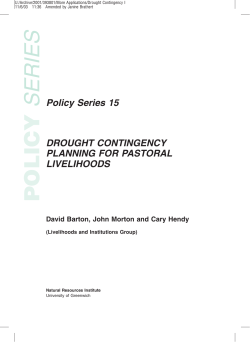 Drought Contingency Planning - Natural Resources Institute