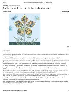 Bringing the cash crop into the financial mainstream