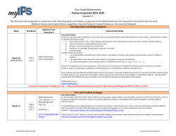 First Grade Mathematics Pacing Companion 2015