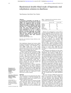 Randomised double blind study of hypotonic oral rehydration