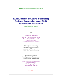 Evaluation of Zero Velocity Deicer Spreader and Salt Spreader