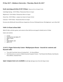 Pi Day 2017&mdash;Edinboro University&mdash;Thursday, March 30, 2017 Early
