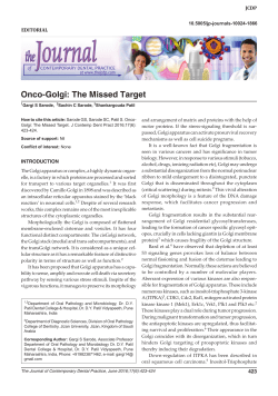 onco-Golgi: the Missed target
