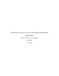 The Refractive Index of Air with a Michelson