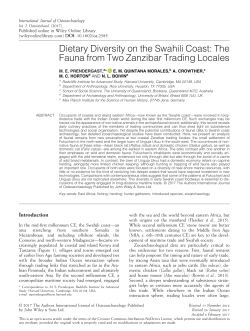 Dietary Diversity on the Swahili Coast: The Fauna from Two