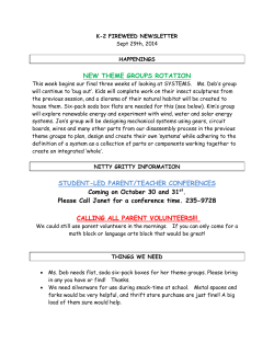 FWA K-2 Newsletter Sept 29, 2014