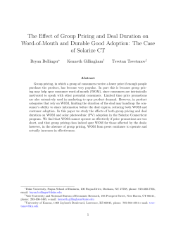 The Effect of Group Pricing and Deal Duration on Word-of