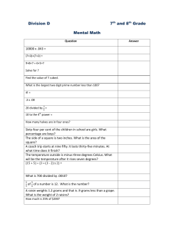Mental Math 7-8