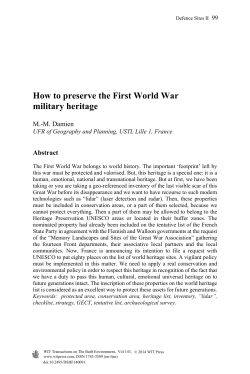 How to preserve the First World War military heritage