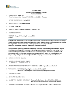 syllabus form - Westchester Community College