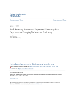 Adult Returning Students and Proportional Reasoning