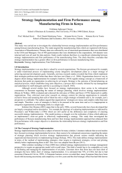 Strategy Implementation and Firm Performance among