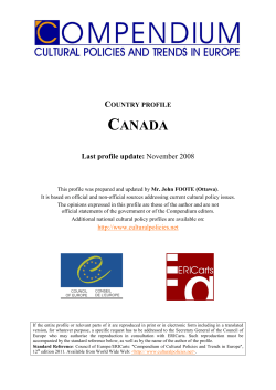 canada - Compendium of Cultural Policies and Trends in Europe