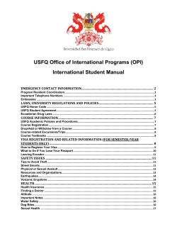 USFQ International Student Manual