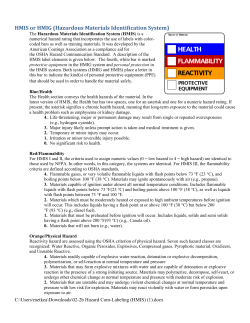 HMIS or HMIG (Hazardous Materials Identification System)