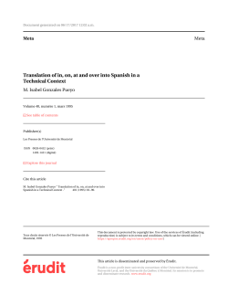 Translation ofin, on, at and over into Spanish in a