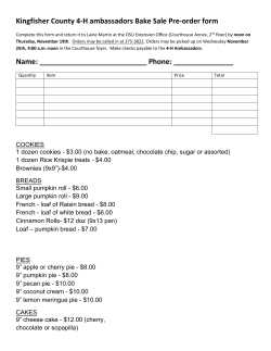 Kingfisher County 4-H ambassadors Bake Sale Pre
