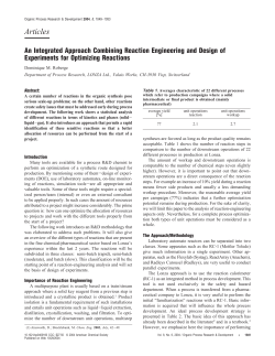 An Integrated Approach Combining Reaction