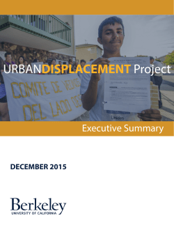 Executive Summary - Urban Displacement Project