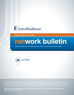 Network Bulletin - UnitedHealthcare Online