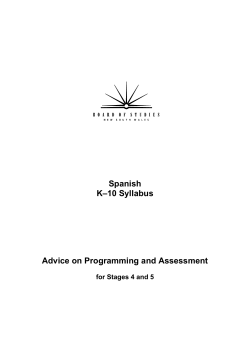 Spanish K-10 Syllabus Advice on Programming