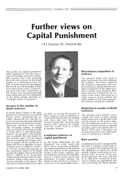 Further views on Capital Punishment