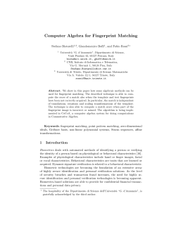Computer Algebra for Fingerprint Matching