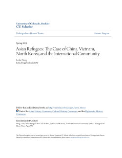 Asian Refugees: The Case of China, Vietnam, North