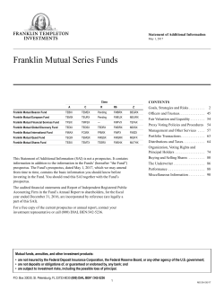 Franklin Mutual Series Funds SAI