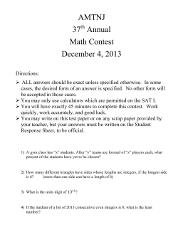 AMTNJ 37 Annual Math Contest December 4, 2013