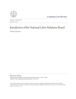 Jurisdiction of the National Labor Relations Board