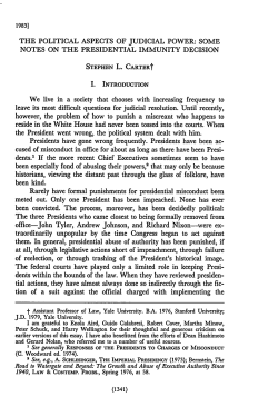 Political Aspects of Judicial Power: Some Notes on the Presidential