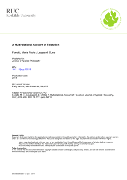A Multirelational Account of Toleration Ferretti Laegaard