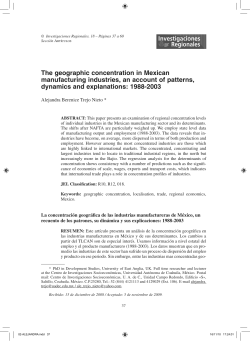 The geographic concentration in Mexican manufacturing industries