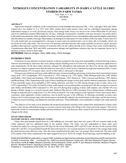 Nitrogen Concentration Variability in Dairy Cattle Slurry Stored in