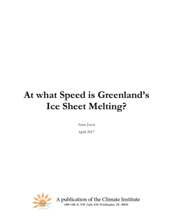 At what Speed is Greenland`s Ice Sheet Melting?