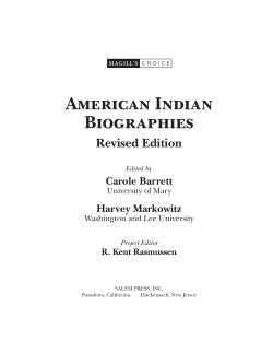 American Indian Biographies
