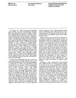 Ecuadorian Agrarian Reform: The Politics of Limited Change