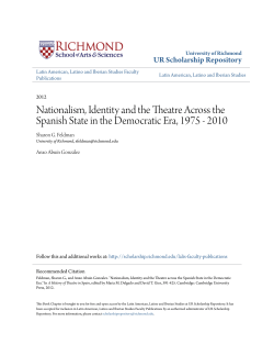 Nationalism, Identity and the Theatre Across the Spanish State in the