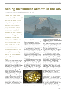 Mining Investment Climate in the CIS