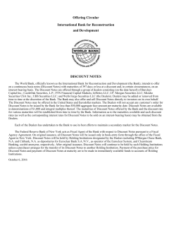 Discount Note Program`s Offering Circular