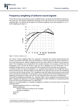 Frequency Weighting of Airborne Sound Signals