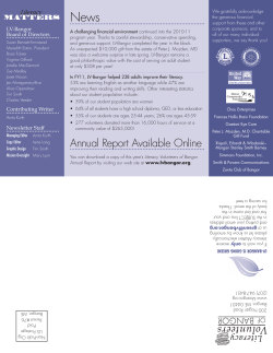 Annual Report Available Online - Literacy Volunteers of Bangor