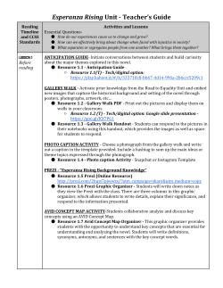 Esperanza Rising Unit