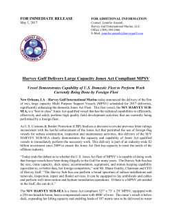 Harvey Gulf Delivers Large Capacity Jones Act Compliant MPSV