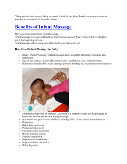 Benefits of Infant Massage