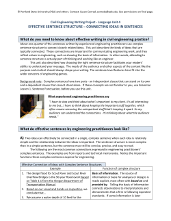 EFFECTIVE SENTENCE STRUCTURE – CONNECTING IDEAS IN