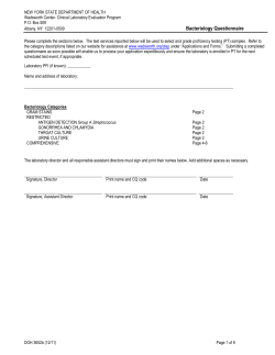 Bacteriology Questionnaire