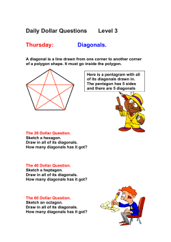 Diagonals. - Paremata School